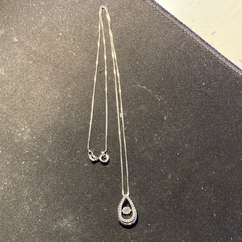 Elegant Sterling Silver Teardrop Pendant Necklace